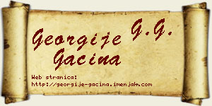 Georgije Gaćina vizit kartica